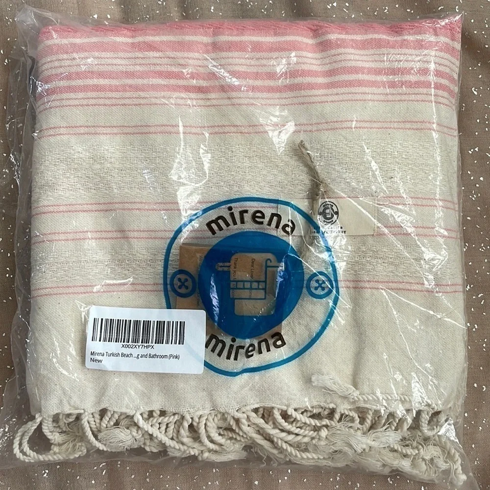 Brand New Turkish Beach Towel 100% Cotton Prewashed Lightweight Travel Pink